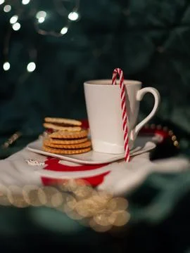 A white mug with a red Stock Photos