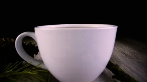 White Mug - Super Fast Pull Stock Footage 147941278