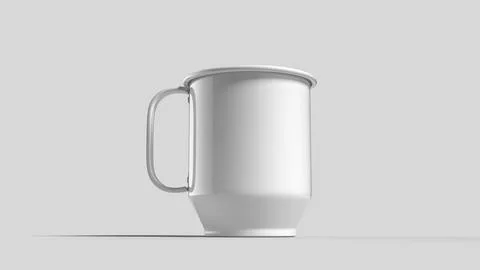 White mug on white backdrop Stock Illustration