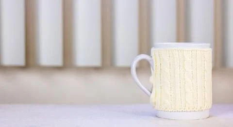 White Mug On White Table Stock Photos