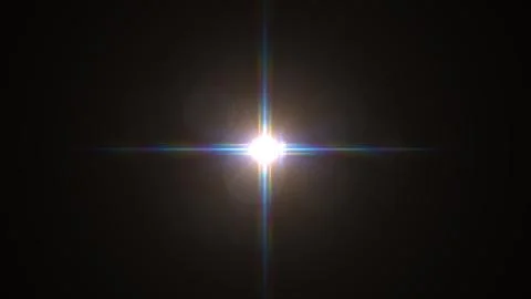 White Multicolored Rainbow Cross Lens Flare Circular Bokeh Dark Background Stock Illustration