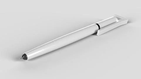 White multifunction pen lying down on the set Illustrazione stock