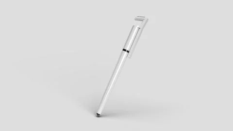 White multifunction pen standing on the set Stock Illustration