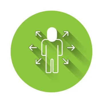White Multitasking manager working icon isolated with long shadow background. イラスト素材