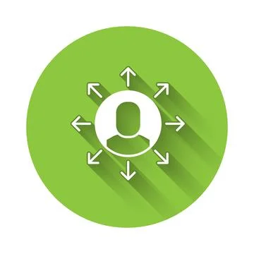 White Multitasking manager working icon isolated with long shadow background 스톡 일러스트