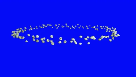 White Mushroom flying in circle, upper view, seamless loop, Blue Screen Chromake Stock Footage 130236920