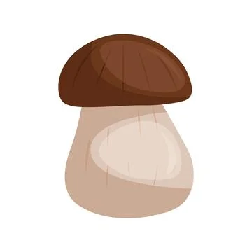 White mushroom on white background vector illustration Stock Illustration