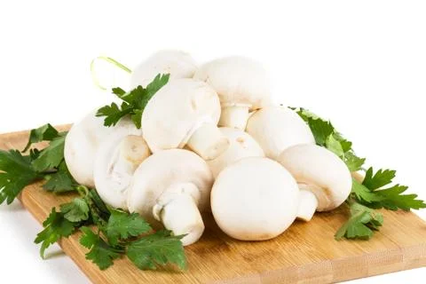 White mushrooms Foto stock