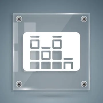 White Music equalizer icon isolated on grey background. Sound wave. Audio Illustrazione stock