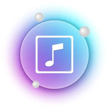 White Music note, tone icon isolated on white background. Blue and purple g.. Stock Illustration