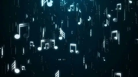 White music notes. Abstract background. Digital illustration Stock Footage 81165827