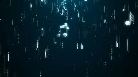 White music notes. Abstract background. Digital illustration Stock Illustration