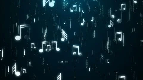 White music notes. Abstract background. Digital illustration Stockillustratie