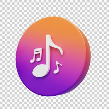 White musical notes on a colored circle. Illustrazione stock