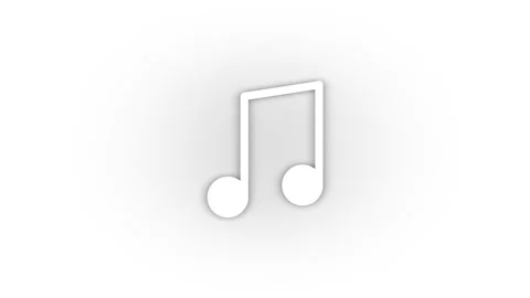 White musical notes icon with shadow iso... | Stock Video | Pond5