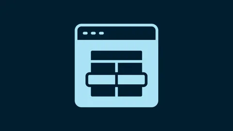 White MySQL code icon isolated on blue background. HTML Code symbol for your web Stock Footage 229565074