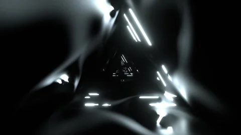White Mystical Corridor with Abstract Neon Pattern Background VJ Loop in 4K Stock-Footage 334719097