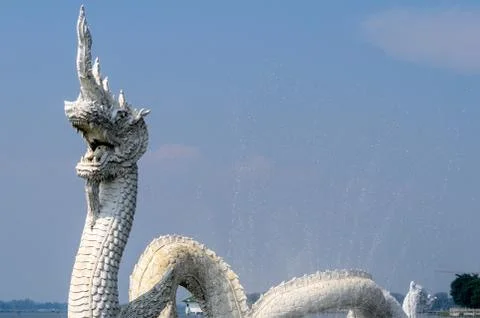 White naga statues Stock Photos