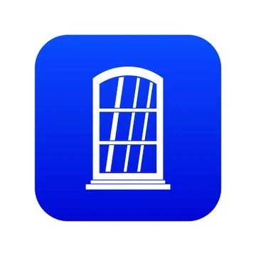 White narrow window icon digital blue Ilustración de archivo