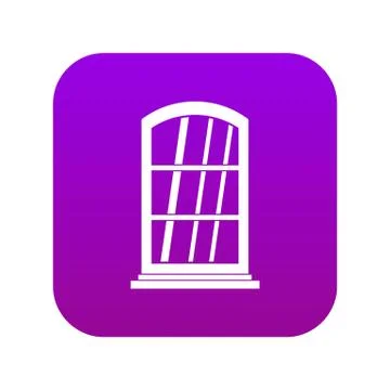 White narrow window icon digital purple Ilustración de archivo