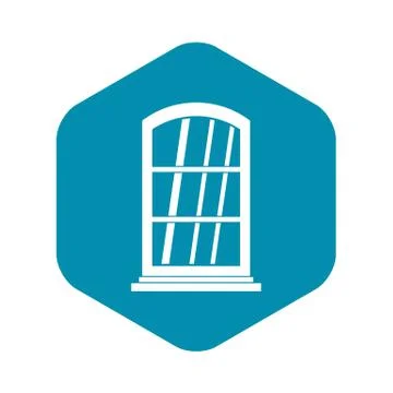 White narrow window icon simple Ilustración de archivo