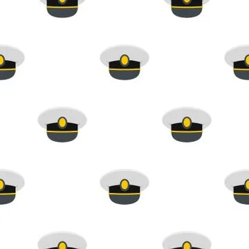 White nautical hat pattern flat Stock Illustration