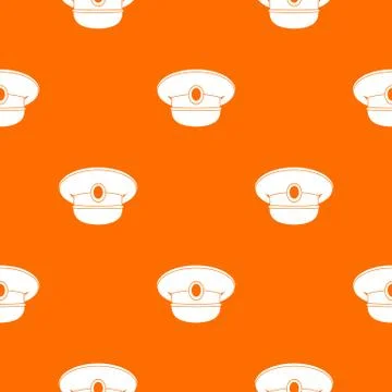 White nautical hat pattern seamless Stock Illustration