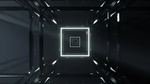White Neon Abstract Strobe Fantasy Corridor Background VJ Loop in 4K Stock Footage 309683703