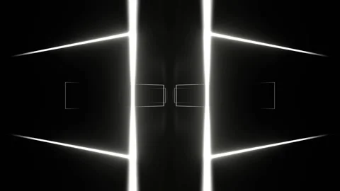 White Neon Area with Rotating Rectangles Background VJ Loop in 4K Stock Footage 307918606