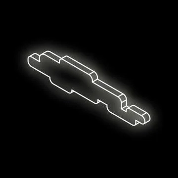 White neon cloud computing symbol on black background Stock Illustration