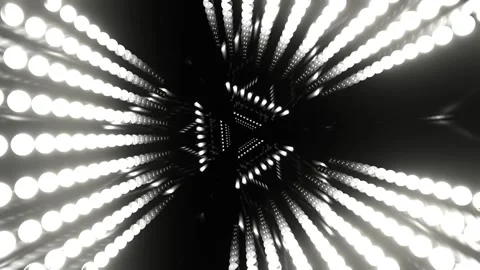 White Neon Electronic Light Panel in the Infinite Tunnel Background VJ Loop  Stock-Footage 337926136