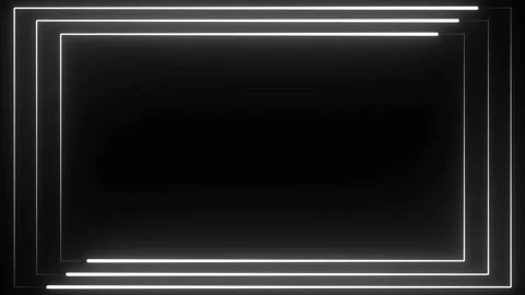 White neon frame on black background. 4K 60Fps stock videos Stock Footage 219195078