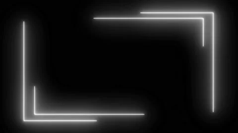 White neon frame lighting on black background.4K 60Fps Stock Footage 220046082
