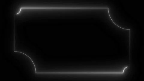 White neon frame lighting on black background.4K 60Fps Stock Footage 220046097