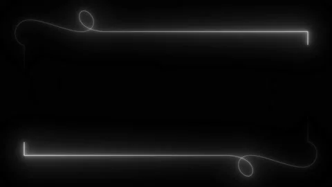 White neon frame lighting on black background.4K 60Fps Stock Footage 220046192