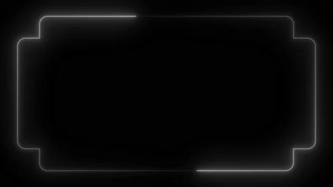 White neon frame lighting on black background.4K 60Fps Stock Footage 220046257