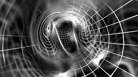 White Neon Frame Sci-Fi Wormhole Background VJ Loop in 4K Stock Footage 291540772