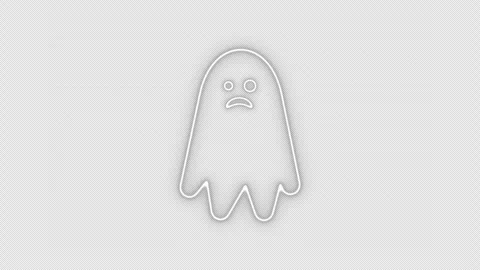 White Neon Ghost Flickering Loop Animation for Halloween 库存影片 341780361