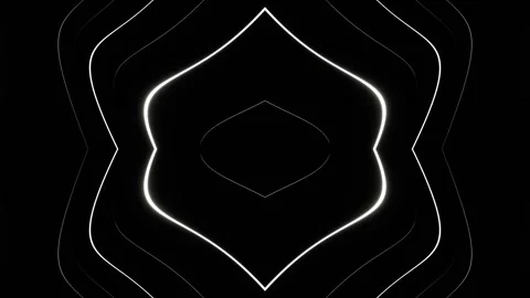 White Neon Glow of Changing Rays Kaleidoscope Background VJ Loop in 4K Stock Footage 332127157