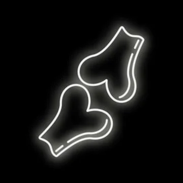 White neon glowing bone joint line icon Stock Illustration