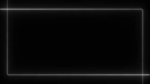 White neon glowing frame animation loop on black background, livestream Video stock 340326015