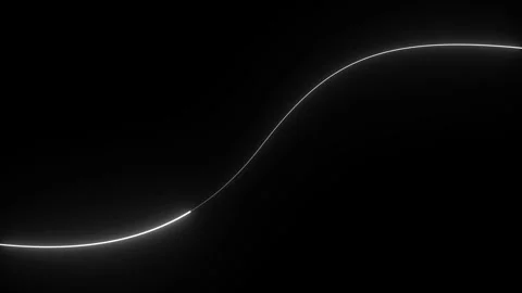White neon glowing line moving in a wave pattern loop on black background Stock Footage 339660950