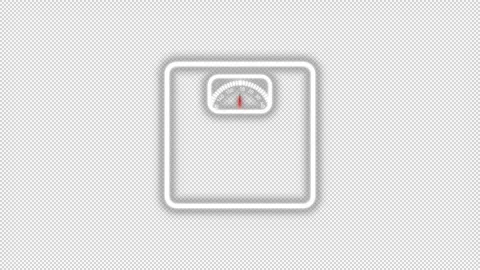 White neon glowing scale animation showing changing weight values Stock Footage 312272839