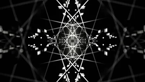 White Neon Laser Mandala Background VJ Loop in 4K Stockbeeldmateriaal 328358078
