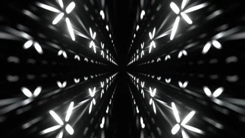 White Neon Laser Motion in Infinity Background VJ Loop in 4K Stock Footage 334718707