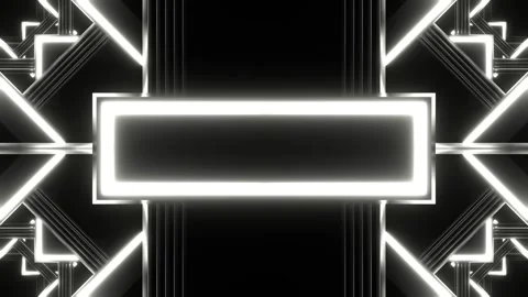 White Neon Light Abstract Shape Kaleidoscope Background VJ Loop in 4K Vídeos de archivo 339698929