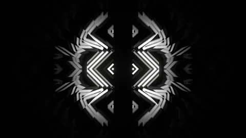 White Neon Light Elements Mirror Tunnel Background VJ Loop in 4K Stock Footage 315895340