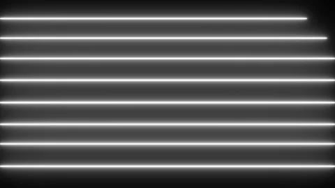 White Neon Light Horizontal Line Background Loops on black background.. 4K 60 Stock Footage 219198104