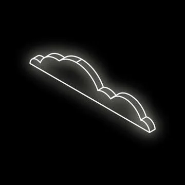 White neon light representing cloud computing on black background Illustrazione stock