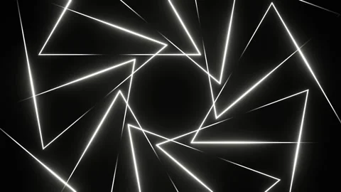 White Neon Lights Moving in Triangles Background VJ Loop in 4K Stock Footage 285247652